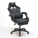 A9937 ΜΑΥΡΟ PVC ΠΟΛΥΘΡΟΝΑ GAMING/ΜΕ ΥΠΟΠΟΔΙΟ 64X59X43-112/53-125εκ.