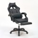 A9937 ΜΑΥΡΟ PVC ΠΟΛΥΘΡΟΝΑ GAMING/ΜΕ ΥΠΟΠΟΔΙΟ 64X59X43-112/53-125εκ.