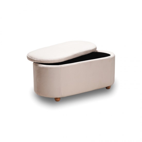 FOSTER ΣΚΑΜΠΟ VELVET BEIGE ΜΕ ΑΠΟΘ. ΧΩΡΟ 99Χ45X45εκ.