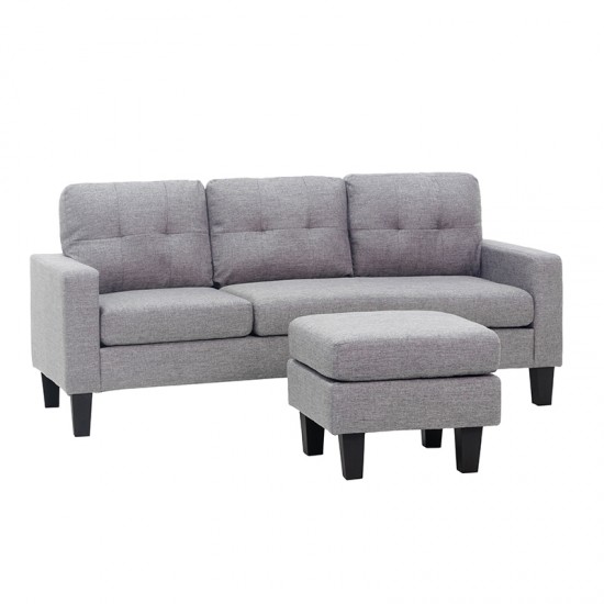 LIANA S GREY ΥΦΑΣΜΑ ΚΑΝΑΠΕΣ ΓΩΝΙΑ 185Χ126X84εκ.
