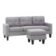 LIANA S GREY ΥΦΑΣΜΑ ΚΑΝΑΠΕΣ ΓΩΝΙΑ 185Χ126X84εκ.