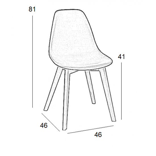 Καρέκλα Τραπεζαρίας Ξύλινη 4τμχ Loft Plus Γκρί PP 46x46x41-81εκ.
