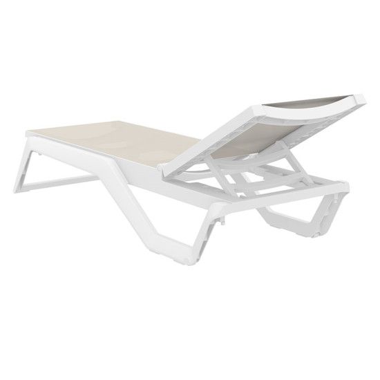 RIO PRO ΞΑΠΛΩΣΤΡΑ WHITE/TAUPE ΠΟΛ/ΝΙΟΥ 190X70X33εκ.