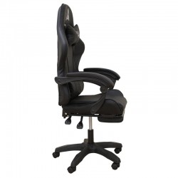 A9950 ΜΑΥΡΟ PVC ΠΟΛΥΘΡΟΝΑ GAMING/ΜΕ ΥΠΟΠΟΔΙΟ 61Χ62Χ45-118/54-127εκ.
