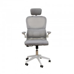 A9935 WHITE/GREY MESH ΠΟΛΥΘΡΟΝΑ ΓΡΑΦΕΙΟΥ 62Χ64Χ42-114/52-125εκ.