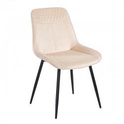 TEREA BEIGE VELVET ΥΦΑΣΜΑ ΚΑΡΕΚΛΑ ΜΕΤΑΛΛΙΚΗ 51X58X87εκ.