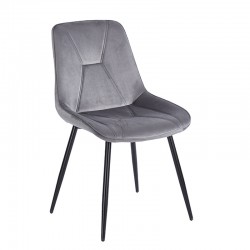 SILVIA GREY VELVET ΥΦΑΣΜΑ ΚΑΡΕΚΛΑ ΜΕΤΑΛΛΙΚΗ 51X58X87εκ.