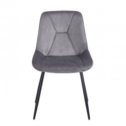 SILVIA GREY VELVET ΥΦΑΣΜΑ ΚΑΡΕΚΛΑ ΜΕΤΑΛΛΙΚΗ 51X58X87εκ.