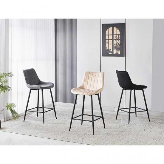 REPO BEIGE VELVET ΥΦΑΣΜΑ 66εκ. ΣΚΑΜΠΟ ΜΕΤΑΛΛΙΚΟ 48X49X66-96εκ.