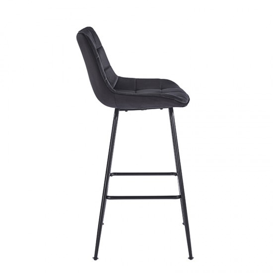 ERMINA BLACK VELVET ΥΦΑΣΜΑ 75εκ. ΣΚΑΜΠΟ ΜΕΤΑΛΛΙΚΟ 49X50X75-104εκ.