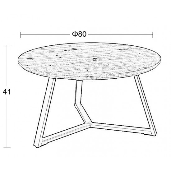 ALEX SONOMA OAK Φ80Χ41εκ. ΤΡΑΠΕΖΙ ΣΑΛΟΝΙΟΥ