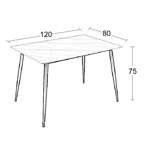 LOBY CERAMIC WHITE MARBLE 120Χ80Χ75εκ. ΤΡΑΠΕΖΙ