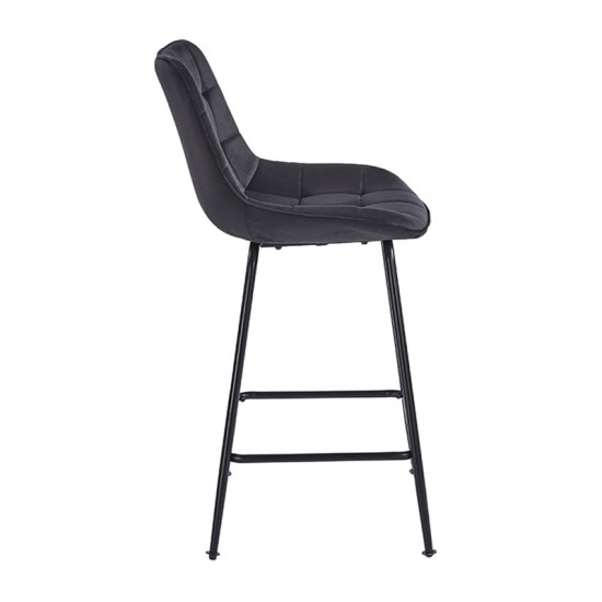 ERMINA BLACK VELVET ΥΦΑΣΜΑ 64εκ. ΣΚΑΜΠΟ ΜΕΤΑΛΛΙΚΟ 49X50X64-94εκ.
