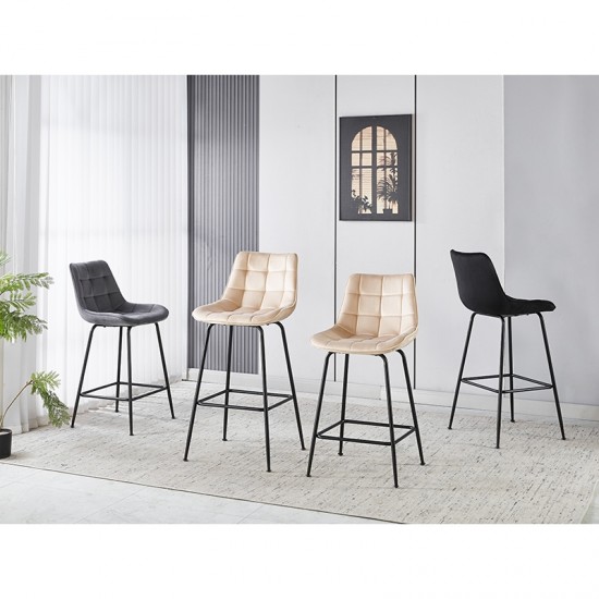 ERMINA BLACK VELVET ΥΦΑΣΜΑ 64εκ. ΣΚΑΜΠΟ ΜΕΤΑΛΛΙΚΟ 49X50X64-94εκ.