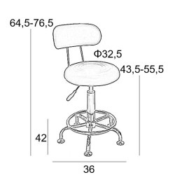 BAR73 ΜΑΥΡΟ PU(Σ2)ΣΚΑΜΠΟ ΜΕ ΑΜΟΡΤΙΣΕΡ 36Χ42Χ76.5εκ.