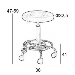 BAR70 ΜΑΥΡΟ PU(Σ2)ΣΚΑΜΠΟ ΜΕ ΑΜΟΡΤ. ΤΡΟΧΗΛΑΤΟ 36X41X59εκ.