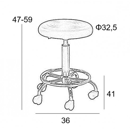 BAR70 ΜΑΥΡΟ PU(Σ2)ΣΚΑΜΠΟ ΜΕ ΑΜΟΡΤ. ΤΡΟΧΗΛΑΤΟ 36X41X59εκ.
