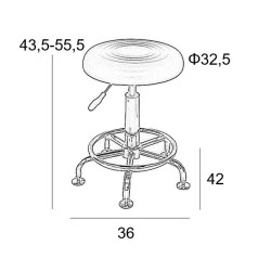 BAR71 ΜΑΥΡΟ PU(Σ2)ΣΚΑΜΠΟ ΜΕ ΑΜΟΡΤΙΣΕΡ 36X42X43.5-55.5εκ.