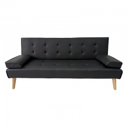 MERYL BLACK PU ΚΑΝΑΠΕΣ ΚΡΕΒΑΤΙ 170X81X74εκ.