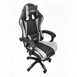 A6060 ΜΑΥΡΟ/ΓΚΡΙ ΠΟΛΥΘΡΟΝΑ GAMING/ΜΕ ΥΠΟΠΟΔΙΟ 64X62X113-121εκ.