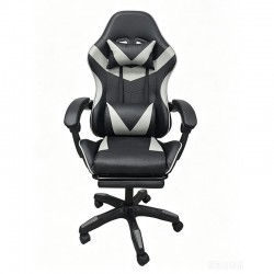 A9937 ΜΑΥΡΟ/ΓΚΡΙ PVC ΠΟΛΥΘΡΟΝΑ GAMING/ΜΕ ΥΠΟΠΟΔΙΟ 64X59X43-112/53-125εκ.