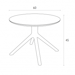SKY WHITE MINI Φ60X45εκ. ΤΡΑΠΕΖΙ ΠΟΛ/ΝΙΟΥ