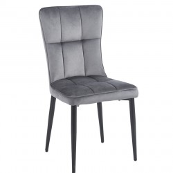 SELIN GREY VELVET ΥΦΑΣΜΑ ΚΑΡΕΚΛΑ ΜΕΤΑΛΛΙΚΗ 46X54X91εκ.