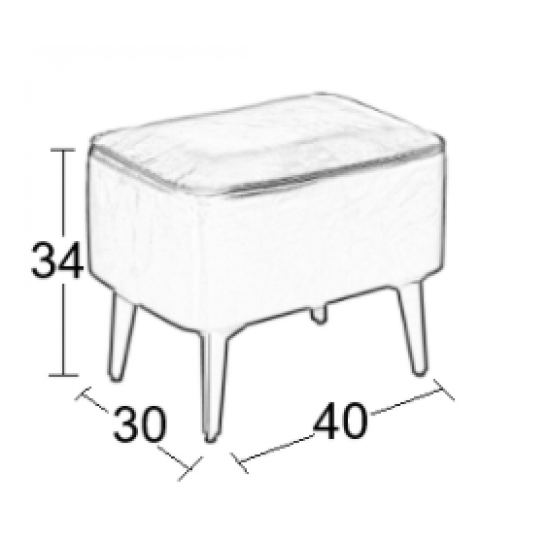 SAMI WHITE PU ΣΚΑΜΠΟ 40X30X34εκ.