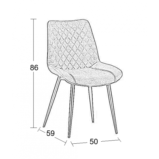 ALESIA L. BEIGE ΥΦΑΣΜΑ ΚΑΡΕΚΛΑ ΜΕΤΑΛΛΙΚΗ 50X59X86εκ.