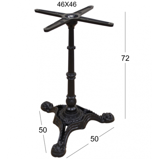 VELA 3ΝΥΧΗ 50X50Χ72εκ. ΒΑΣΗ ΜΑΝΤΕΜΙ ΜΕ ΡΕΓ/ΡΟΥΣ ΜΑΥΡΗ