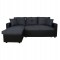 ΚΑΝΑΠΕΣ ΓΩΝΙΑ ΚΡΕΒΑΤΙ WAYNE 220x146x86Υεκ.HM3028.01 ΓΚΡΙ ΜΕ ΜΑΥΡΟ PU