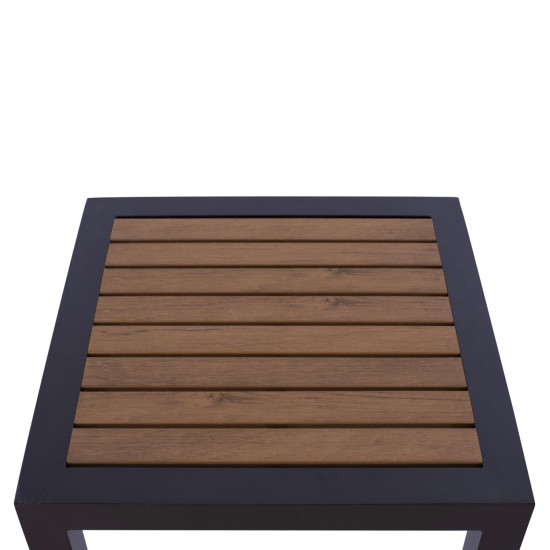 ΤΡΑΠΕΖΙ ΑΛΟΥΜΙΝΙΟΥ SABRA HM5403.02 ΓΚΡΙ ΜΕ POLYWOOD 45Χ45X45,5Yεκ.