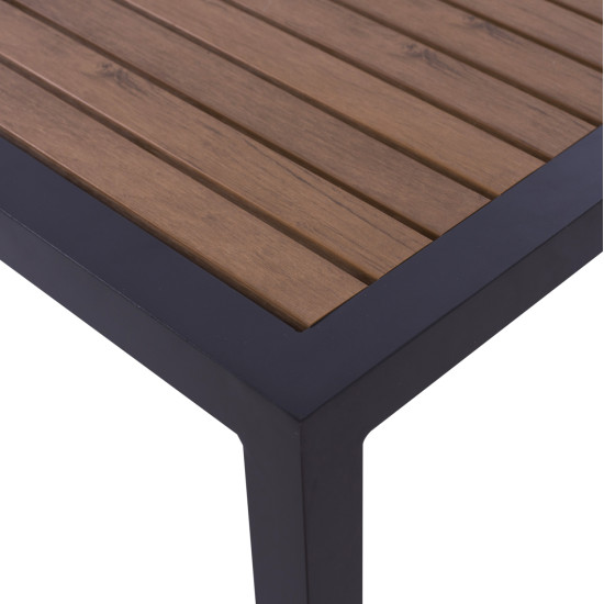 ΤΡΑΠΕΖΙ ΑΛΟΥΜΙΝΙΟΥ SABRA HM5403.02 ΓΚΡΙ ΜΕ POLYWOOD 45Χ45X45,5Yεκ.