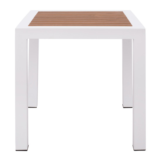 ΤΡΑΠΕΖΙ ΑΛΟΥΜΙΝΙΟΥ SABRA HM5403.01 ΛΕΥΚΟ ΜΕ POLYWOOD 45Χ45Χ45,5Y εκ.