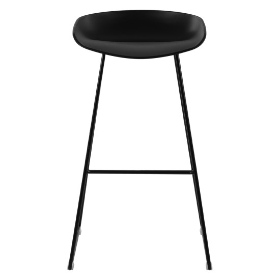 ΣΚΑΜΠΟ ΜΕΤΑΛΛΙΚΟ NAILA HM8450.02 ΜΕ ΚΑΘΙΣΜΑ PP ΜΑΥΡΟ 47x47x83 εκ.