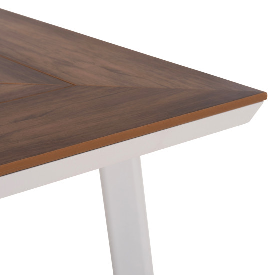 ΤΡΑΠΕΖΙ ΑΛΟΥΜΙΝΙΟΥ TABER HM5131.11 ΛΕΥΚΟ ΜΕ POLYWOOD TOP 200x100x75Υεκ