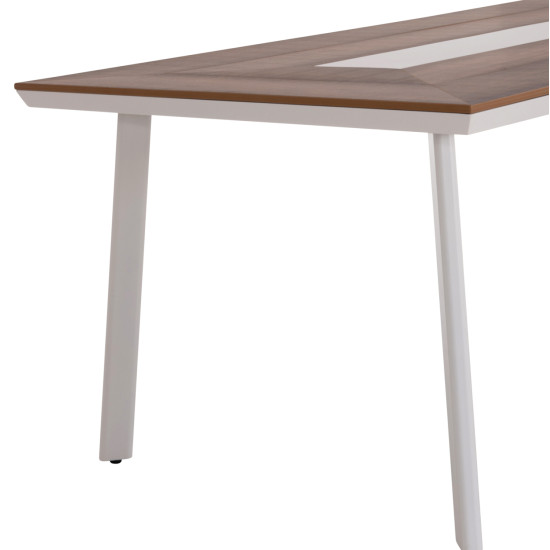 ΤΡΑΠΕΖΙ ΑΛΟΥΜΙΝΙΟΥ TABER HM5131.11 ΛΕΥΚΟ ΜΕ POLYWOOD TOP 200x100x75Υεκ