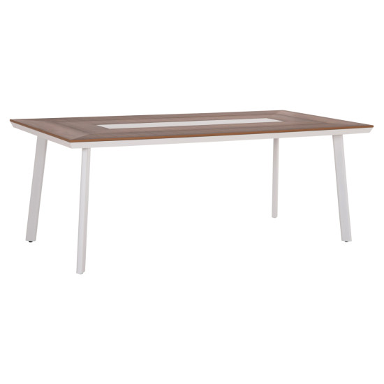 ΤΡΑΠΕΖΙ ΑΛΟΥΜΙΝΙΟΥ TABER HM5131.11 ΛΕΥΚΟ ΜΕ POLYWOOD TOP 200x100x75Υεκ