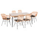 ΣΕΤ ΤΡΑΠΕΖΑΡΙΑΣ 7ΤΜΧ ALLEGRA HM10495 WICKER ΜΠΕΖ-ΜΕΤΑΛΛΟ ΜΑΥΡΟ