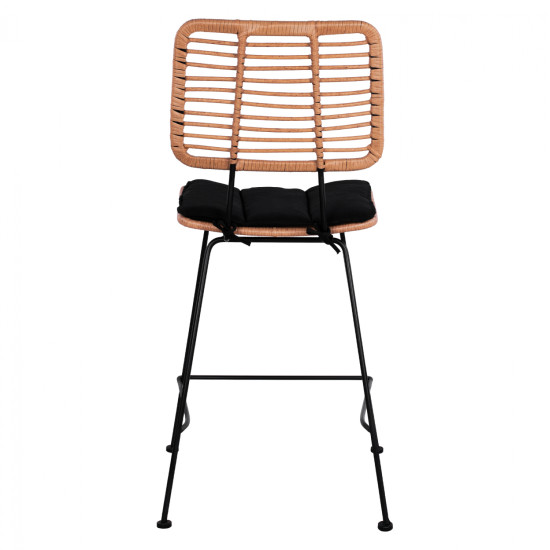 ΣΚΑΜΠΟ ΜΕΣΑΙΟΥ ΥΨΟΥΣ ALLEGRA HM5644 ΜΕΤΑΛΛΙΚΟ ΜΕ WICKER ΣΕ ΜΠΕΖ ΑΠΟΧΡΩΣΗ 55x56x107 εκ.
