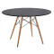ΤΡΑΠΕΖΙ MINIMAL ΣΤΡΟΓΓΥΛΟ HM8454.02 MDF ΣΕ ΜΑΥΡΟ-ΠΟΔΙΑ ΟΞΙΑΣ ΣΕ ΦΥΣΙΚΟ Φ120Χ74Υεκ.