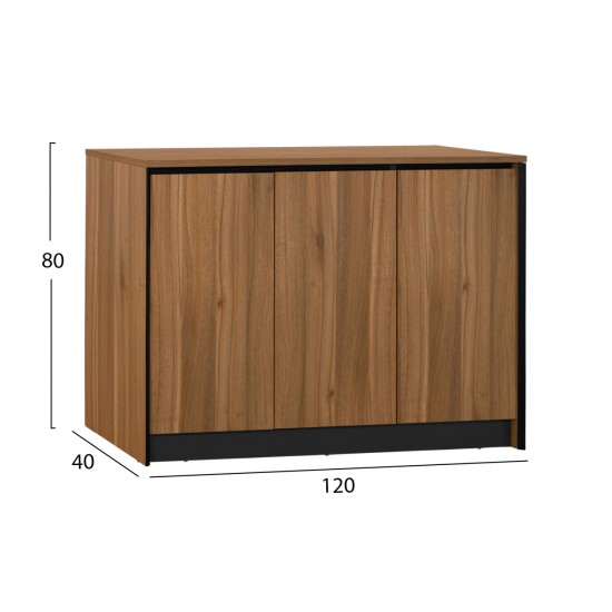 ΝΤΟΥΛΑΠΙ ΓΡΑΦΕΙΟΥ SUPREME HM2357 ΜΕΛΑΜΙΝΗ ΣΕ HONEY OAK & ΓΚΡΙ 120x40x80Υεκ.