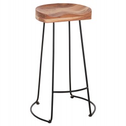 ΣΚΑΜΠΟ BAR ELEANOR HM8363.11 ΜΑΣΙΦ ΞΥΛΟ ΑΚΑΚΙΑΣ-ΜΕΤΑΛΛΟ 50x43x78Υεκ.