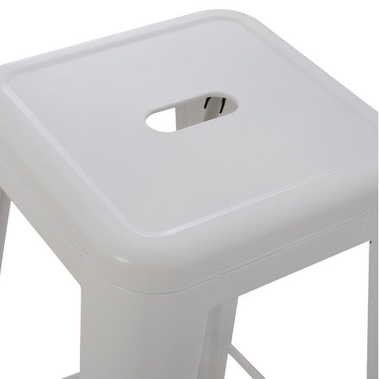 ΣΚΑΜΠΟ BAR MELITA HM8642.21 ΜΕΤΑΛΛΙΚΟ ΣΕ ΛΕΥΚΟ ΜΑΤ 43x43x78Υεκ.