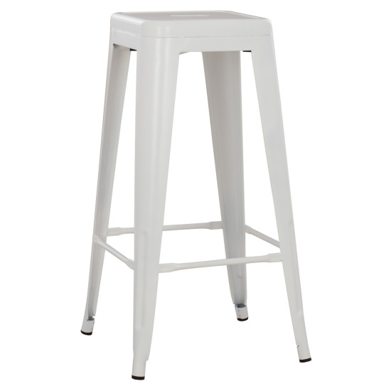 ΣΚΑΜΠΟ BAR MELITA HM8642.21 ΜΕΤΑΛΛΙΚΟ ΣΕ ΛΕΥΚΟ ΜΑΤ 43x43x78Υεκ.