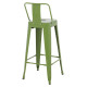 ΣΚΑΜΠΟ BAR ΜΕΤΑΛΛΙΚΟ MELITA ME ΠΛΑΤΗ ΣΕ LIGHT OLIVE GREEN HM8643.13 43Χ43Χ100Yεκ.