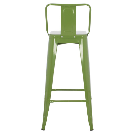 ΣΚΑΜΠΟ BAR ΜΕΤΑΛΛΙΚΟ MELITA ME ΠΛΑΤΗ ΣΕ LIGHT OLIVE GREEN HM8643.13 43Χ43Χ100Yεκ.