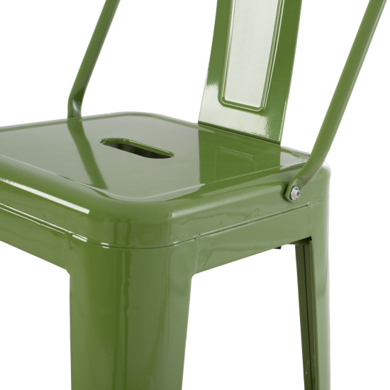 ΣΚΑΜΠΟ BAR ΜΕΤΑΛΛΙΚΟ MELITA ME ΠΛΑΤΗ ΣΕ LIGHT OLIVE GREEN HM8643.13 43Χ43Χ100Yεκ.