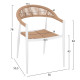 ΠΟΛΥΘΡΟΝΑ ΑΛΟΥΜΙΝΙΟΥ GRET HM5854.01 ΛΕΥΚΗ PE RATTAN ΜΠΕΖ 56x55,5x78Υεκ.
