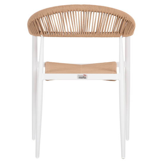 ΠΟΛΥΘΡΟΝΑ ΑΛΟΥΜΙΝΙΟΥ GRET HM5854.01 ΛΕΥΚΗ PE RATTAN ΜΠΕΖ 56x55,5x78Υεκ.